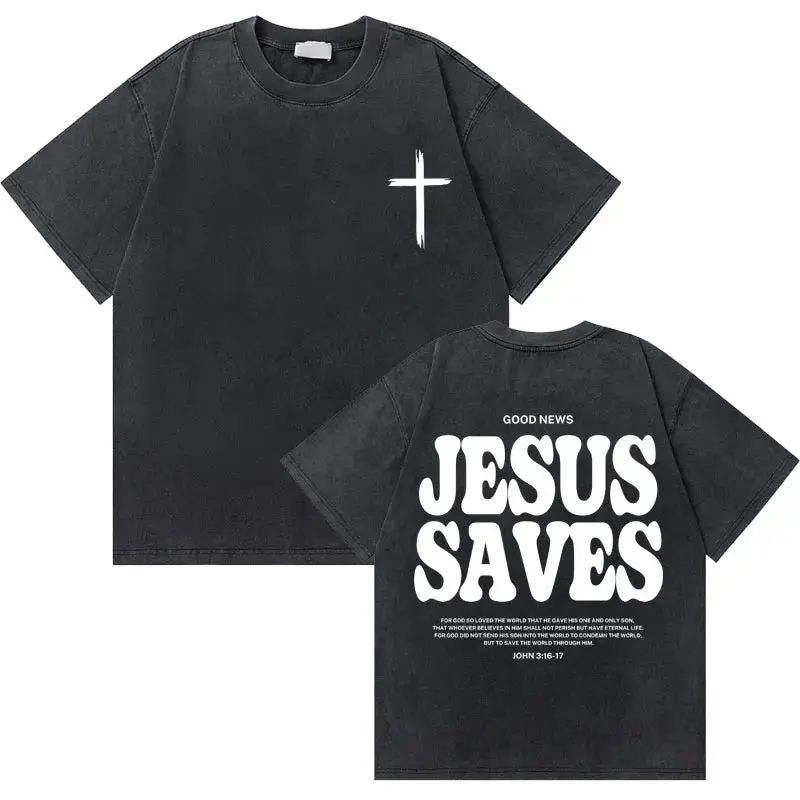 Black Washed Vintage Christian Oversized T Shirt 2