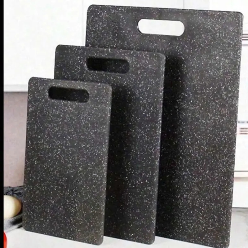 1/3Marble-Patterned Chopping Board Set for Kitchen, Cooked/Uncooked Separation, Household Fruit Cutting Board Knives 2