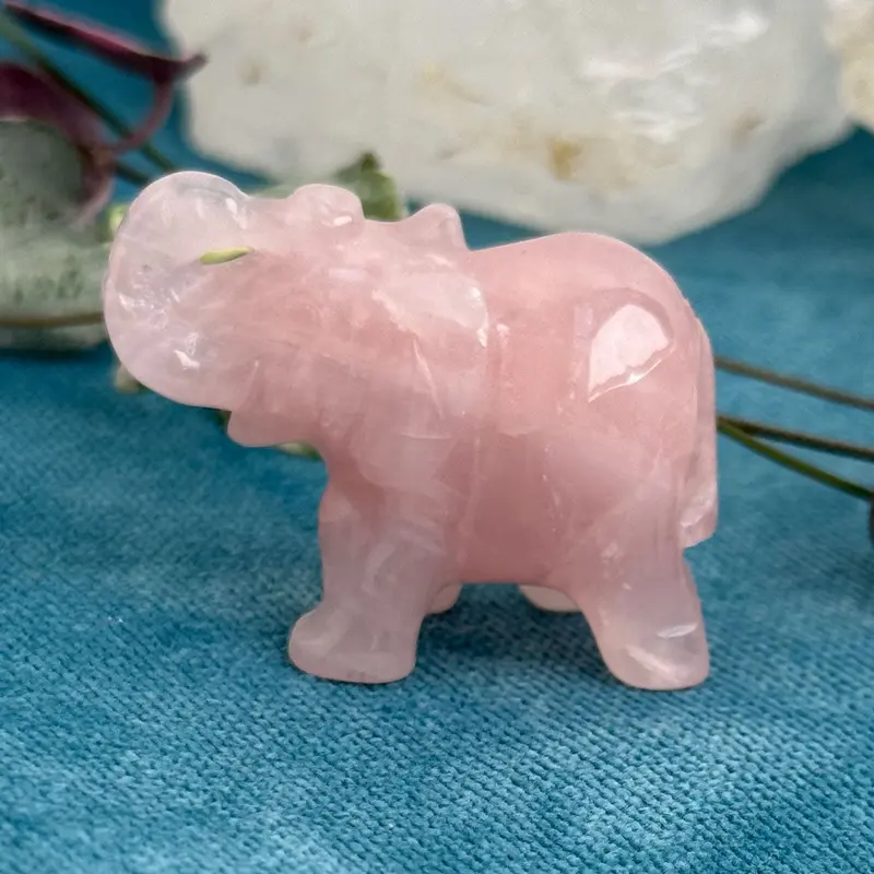 Rose Quartz Elephant - Mini 2
