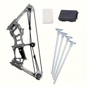 Mini Composite Bow Archery Set, 1 Set Stainless Steel Mini Bow for Outdoor Activities, Competitive Events and Archery Training