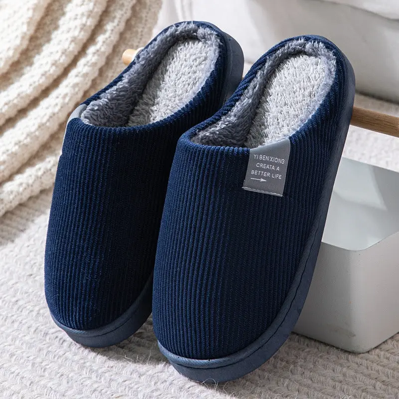 Cotton slippers women's winter non-slip plus velvet warm confinement slippers indoor home men's cute plush cotton slippers winter Girl Footwear 8