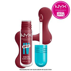 NYX Professional Makeup Lip IV Hydrating Gloss Stain, Lip Gloss, Up to 12HR Hydration, High Pigment, Wet Shine Finish, Choose your shade