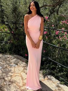 Women's Plain One Shoulder Bodycon Dress, Solid Color   Dress for Party Club Dating Wear, Ladies Summer Clothes