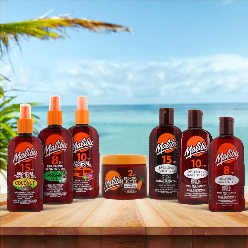 Malibu Sun SPF 2 Bronzing Fast Tanning Body Butter with Beta Carotene, Water Resistant, Tropical Coconut Fragrance, 300ml Moisturize Moisturizer 3