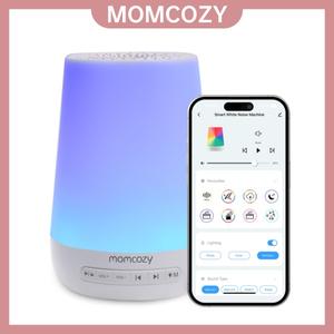 Momcozy White Noise Machine with 7 Color Night Light, 34 Soothing Sounds for Baby and Adults, Nursery Sleep Therapy, APP Control, Timer, USB Rechargeable, Office Home Travel