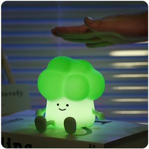 Cute Broccoli Design Night Light, USB Rechargeable Touch Dimmable Night Light, Decorative Light for Home Room Table Decoration