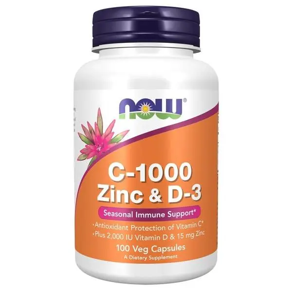 NOW Foods C-1000 Zinc & D-3 - 100 vcaps 0