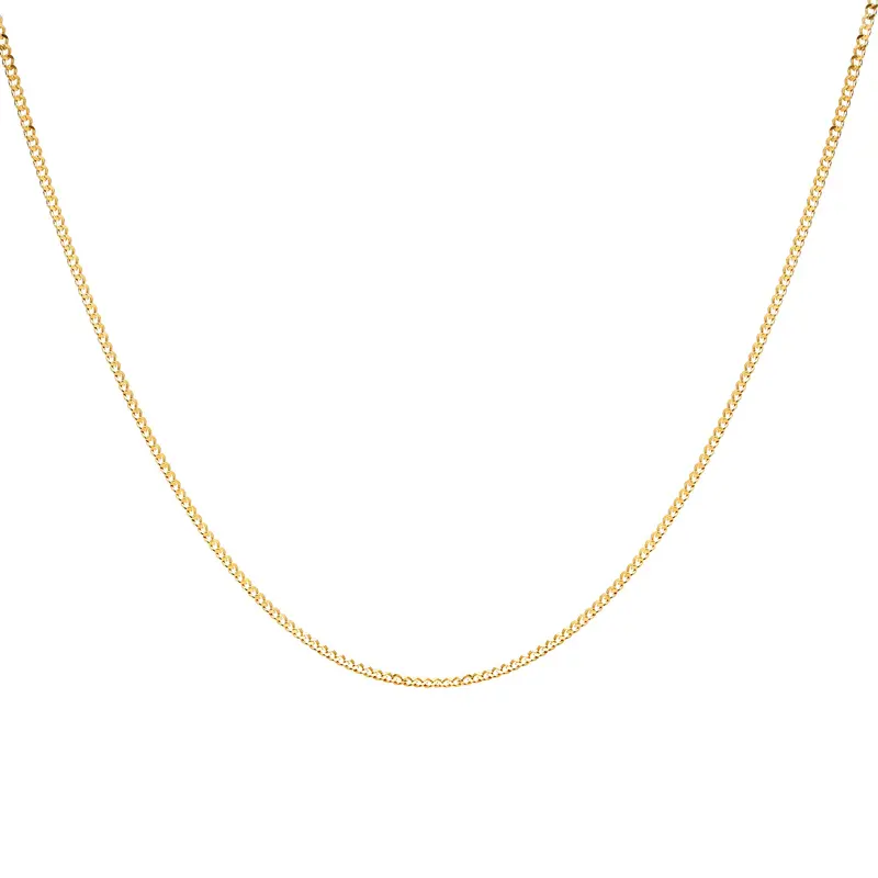 24k Gold-Plated Curb Chain Necklace for Men & Women - 1.9mm Wide 925 Sterling Silver, Various Lengths 1