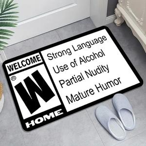 Letter Pattern Rectangle Door Mat, 1 Count Non-slip Floor Mat, Household Decorative Carpet for Home Living Room Bedroom Bathroom, Large Living Room Rugs, Valentine's Day Gift