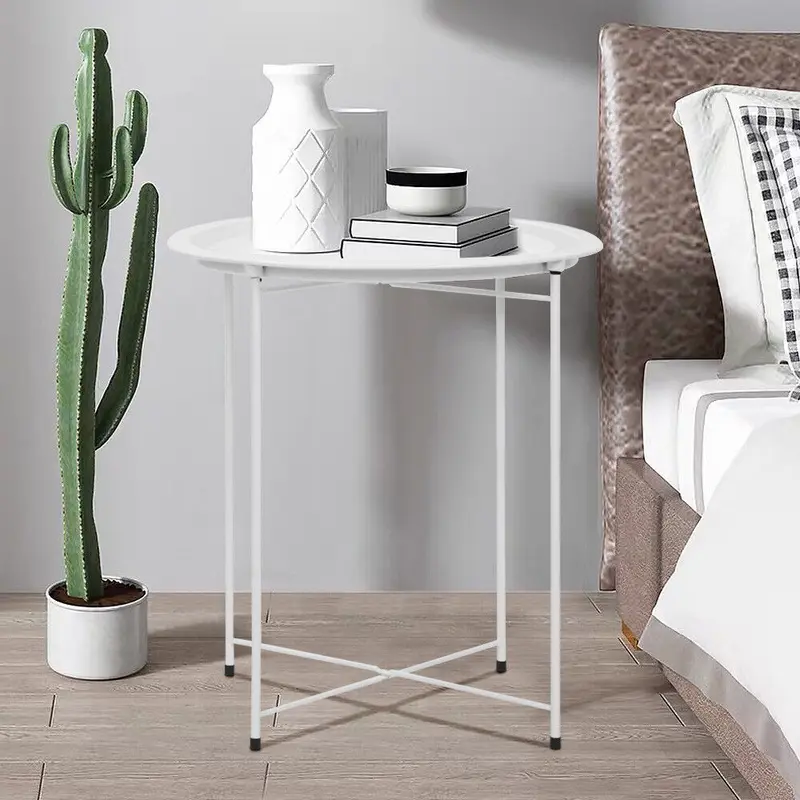 Butlers Tray Table Top Side Table Foldable Living Room White Grey - Stylish and Multi-functional Table for Indoor Use 7