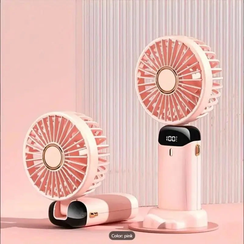 【UK SELLER】Portable HandHeld Fan, USB Charging Mini Fan with Adjustment 5 Wind Speeds, Personal USB Fan with LED Power Display For Office, KItchen Accessories, Travel Accessories, Portable Fan 4