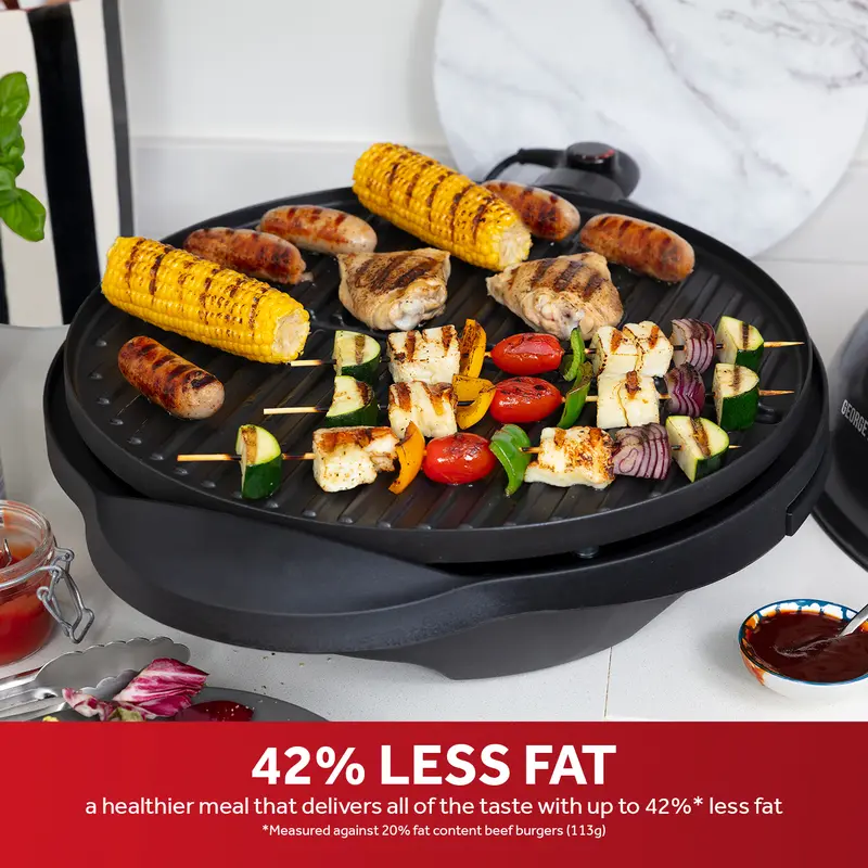 George Foreman BBQ Grill, Electric Grill, Suitable for Indoor & Outdoor Use, Easy Clean, Cooks Up to 15 Portions 3