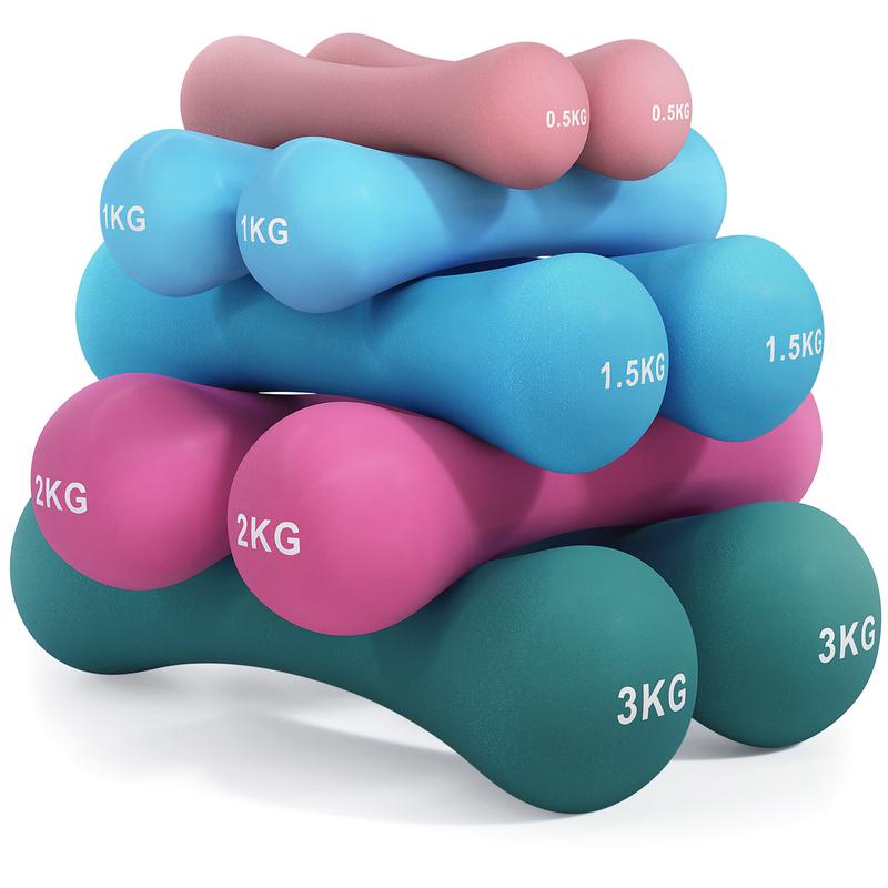 Core Balance Cast Iron Bone Dumbbells Pair | Soft Touch Neoprene | 0.75kg, 1kg, 1.5kg, 2kg, 3kg 0