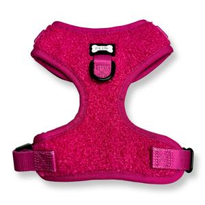 Hot Stuff pink fleece dog harness - adjustable dog harness