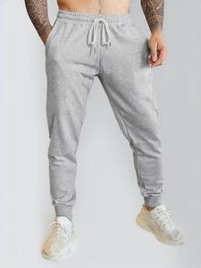 Men's Plain Adjustable Drawstring Waist Sweatpants, Casual Athletic Menswear, Soft Jogger Trousers for Daily Gym Workout Running, Work Trousers Men, Tracksuit for Spring & Fall, Stylish Casual Menswear, Pants for Men, Relaxed Fit Pants, Work Trousers
