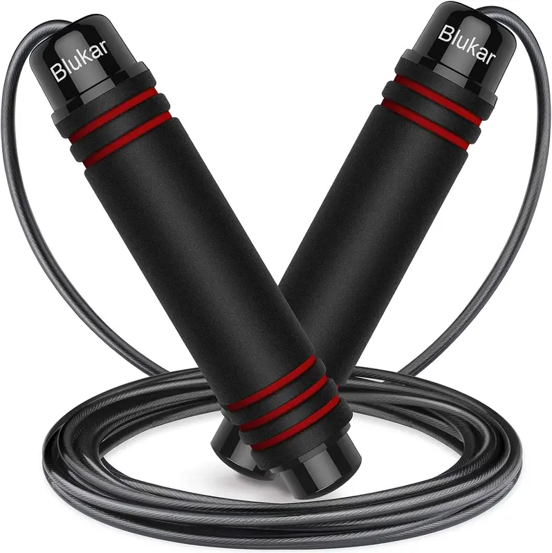 Skipping Rope, Speed Jump Rope Tangle-free Adjustable Cord with Rapid Ball Bearings & Soft Foam Handle for Fitness Workouts 0