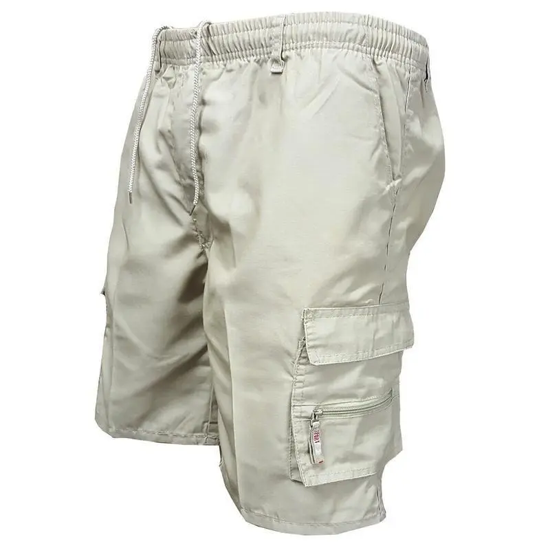 Men's Solid Color & Camouflage Cargo Drawstring Shorts – Loose Fit Casual Waist Trousers with Pockets, Simple Style, Comfy and Practical, Ideal for Spring Summer Outdoor Fitness, Hiking, Travel, and Casual Wear Mens Daily Wear. Confortable Plain Menswear 4
