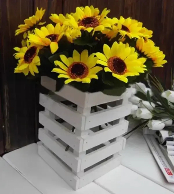 1 Bouquet 7 Heads Artificial 7CM Sunflowers Flower Floral Posy Home Garden Decor 0