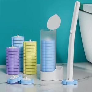 Disposable Toilet Brush, Toilet Brush Set, Wall-Mounted Holder Cleaner with Replacement Brush Heads, Disposable Brush Heads/refills, Toilet cleaner Brush-Home Bundle Pads Cleaning Toilet Brush smart Multicolor sturdy-home bathroom accessories, floor drain