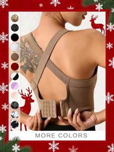 Women's Solid Criss Cross Cut Out Stretch Sports Bra, Breathable Comfortable Strappy Workout Bra, Valentine's Day Gift for Girl, Ladies Sportswear for Indoor Outdoor Wear, Gym Clothes