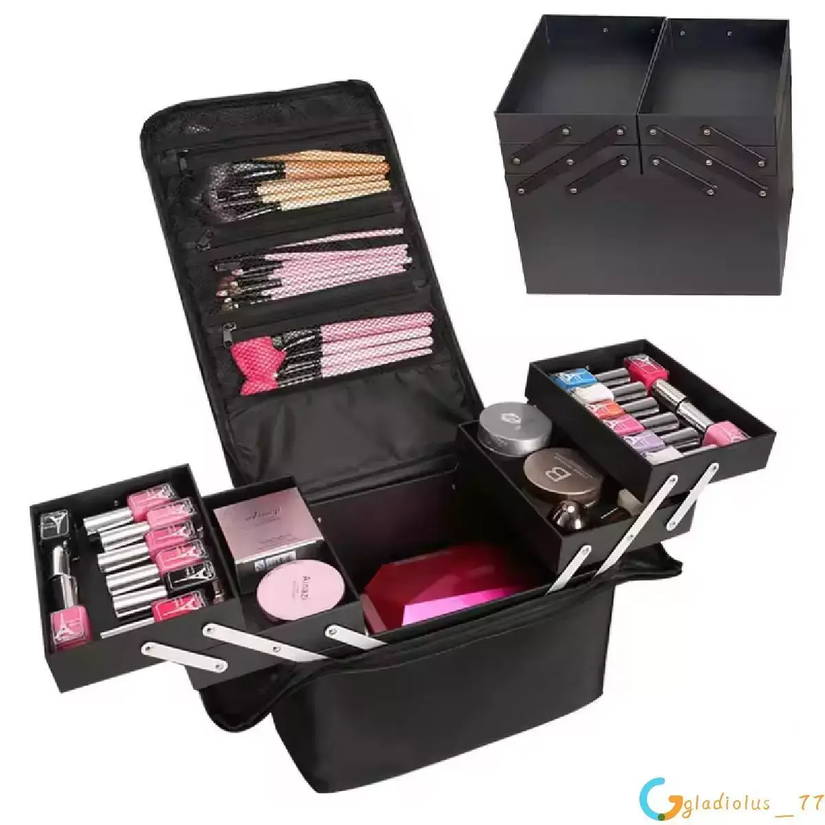 Large Modern Make Up Nail Tech Cosmetic Box Artist Vanity Case Storage Bag UK