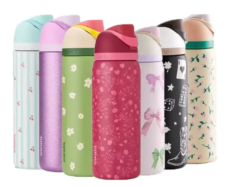 Owala FreeSip Water Bottle 32oz – 2025 Birthday Bash "Pillow Fight Cherry" Limited Edition, Leak-Proof & BPA-Free 1