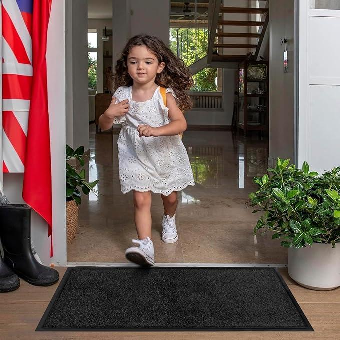 Washable Dirt Trapper Door Mats Indoor & Outdoor, Heavy Duty Non Slip Doormats, Stylish Rubber Backed Floor Mat, Super Absorbent Front Door Mat, Entrance Rug for Kitchen Plaid Non-slip gypsy home 7