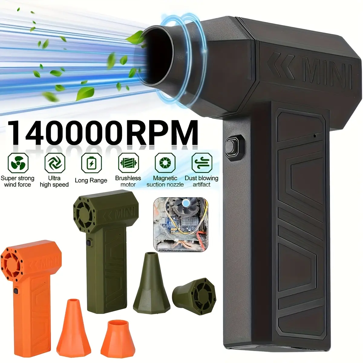 High Speed Violent Turbo Fan High Power Car Dust Blower Multifunctional Portable Violent Camping Fan Handheld Outdoor Camping Hair Dryer, Brushless Motor Turbofan Violent Fan High Speed Turbo Fan, Best Holiday Birthday Gift For Husband Friend