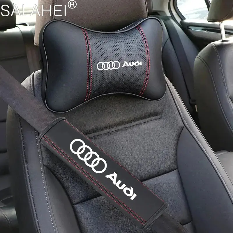 Car Neck Pillow Headrest Shoulder Pads for Audi Q3 sline A4 B7 B8 B9 A3 8P 8V 8L A5 A6 C6 C5 C7 4F A1 A7 A8 Q2 Q5 Q7 RS3 RS4 RS5