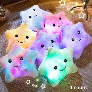 Luminous Star Shaped Plush Toy, 1 Count Cute Plushie Toy, Creative Colorful Night Light Plush Toy, Birthday Gift for Boys & Girls, Soft Adorable Stuffed, Creativity