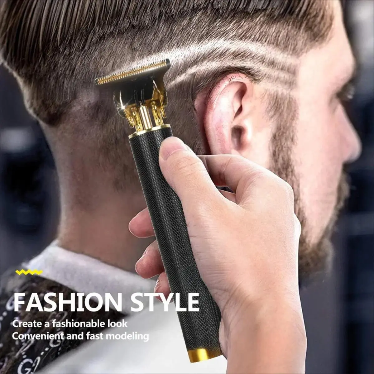 Electric Hair Clipper Professional USB Cordless Clipper Professional Beard Trimmer Haircut Grooming Kit Hair Cutting Machine Comfort Black