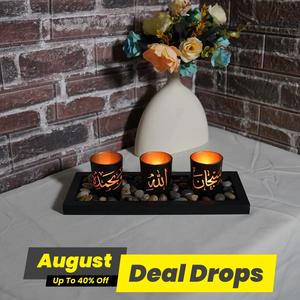 Modern Islamic Themed Candle Holder, 1 Set Including 3 Candle Holder, Home Accessories, Desktop Decorative Vintage Candle Stand for Home Office Party (without Candles), Homedecor, Interior Decoration Accessories