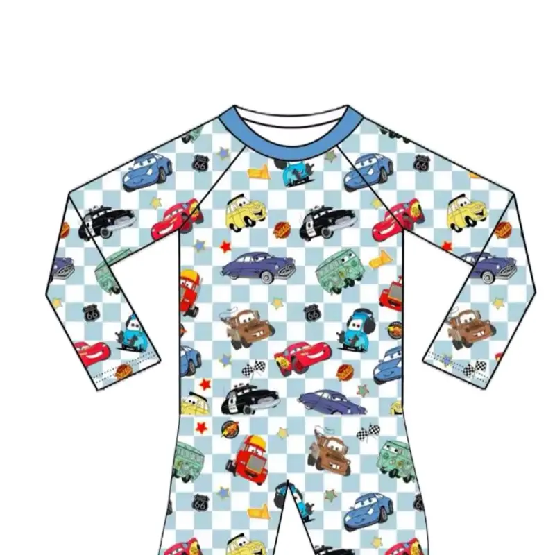 Blue Checkered Life Is A Highway Swimsuit | Kids Swimsuit