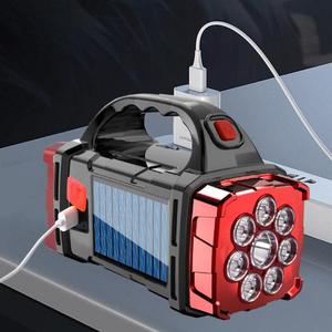 Portable Solar Flashlight, Usb Charging Multifunctional High Performance Flashlight for Outdoor Fishing, Camping, Hiking, Reading, Adjustable Tactical Flashlight, Equipment Teenage Gift Led Lights, Travel Accessories, Solar Rechargeable Searchlight