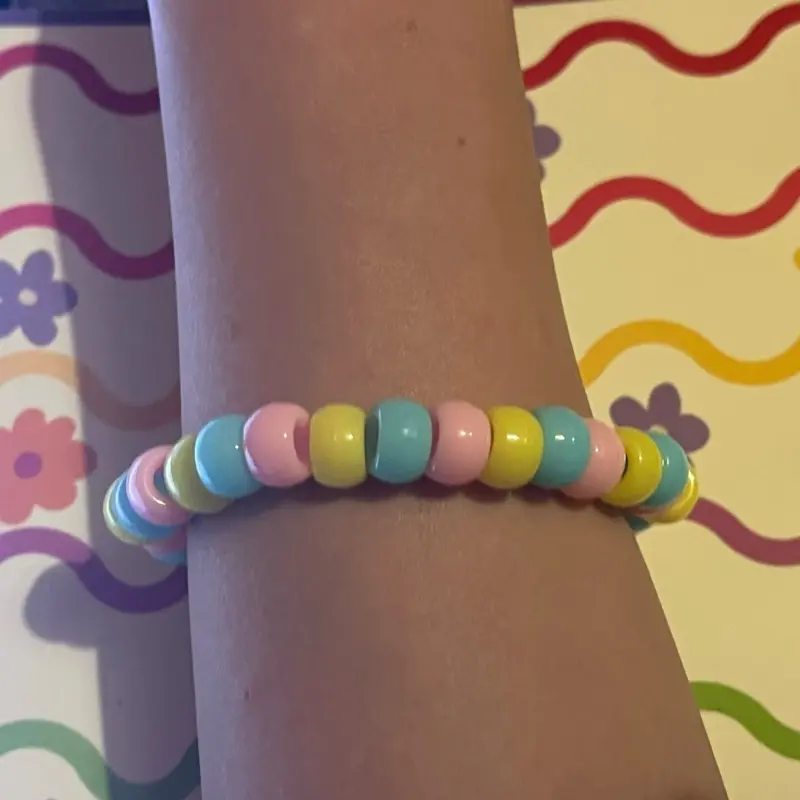 Cotten candy swirl!-beaded bracelet 0