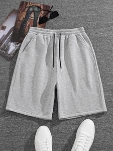 Men's Solid Color Drawstring Waist Shorts, Loose Casual Comfy Breathable Shorts for Summer, Men's Bottoms for Daily Wear