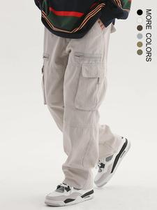 Trendy Multi-Pocket Zipper Work Pants, American Vintage Straight Leg Cargo Pants, Street Style High-Street Casual Trousers