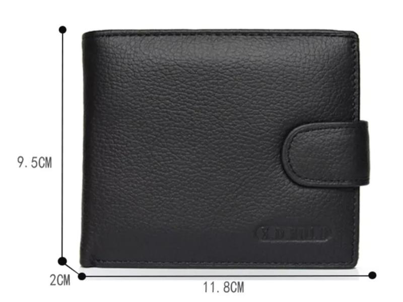 Product Introduction of Men's RFID Blocking Genuine Leather Wallet with Snap Button leather wallet 8