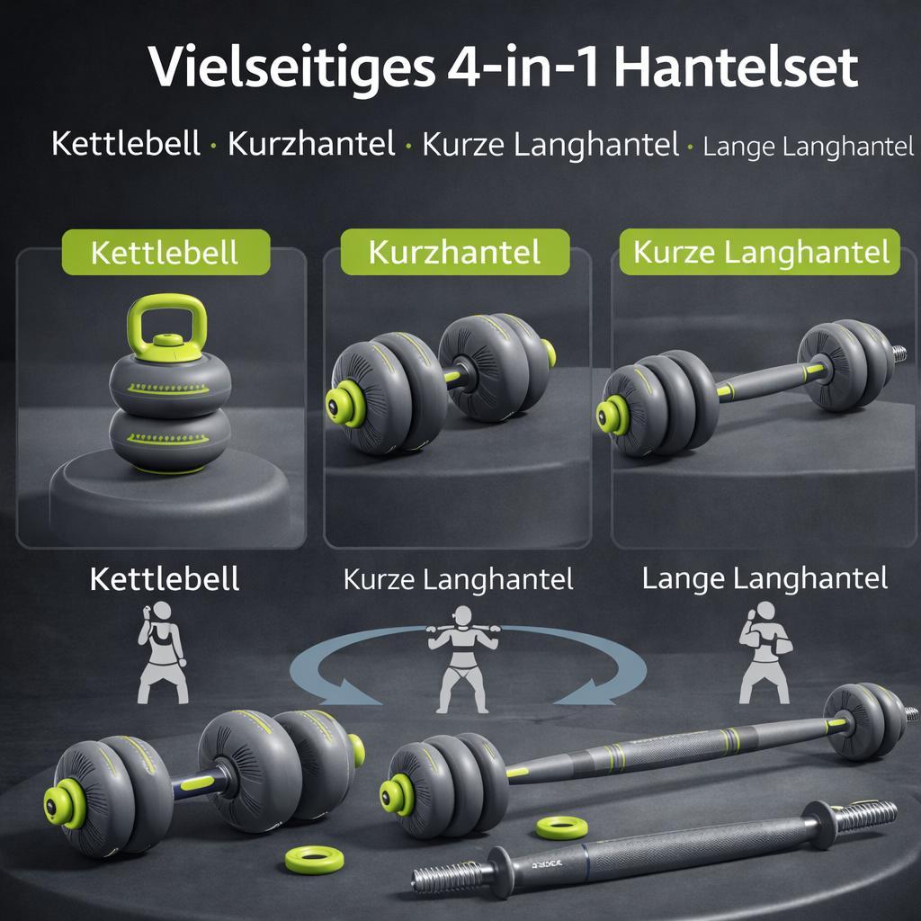 Verstellbares Hantel- Und Langhantel-set 20kg Für Das Training_voghion.com