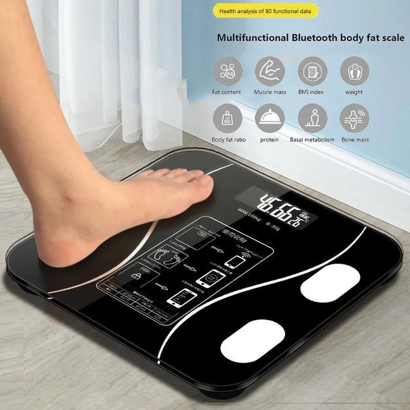 Body Fat Scale 180kg Bluetooth Smart BMI Digital Bathroom Wireless Weight Scales Christmas Gift