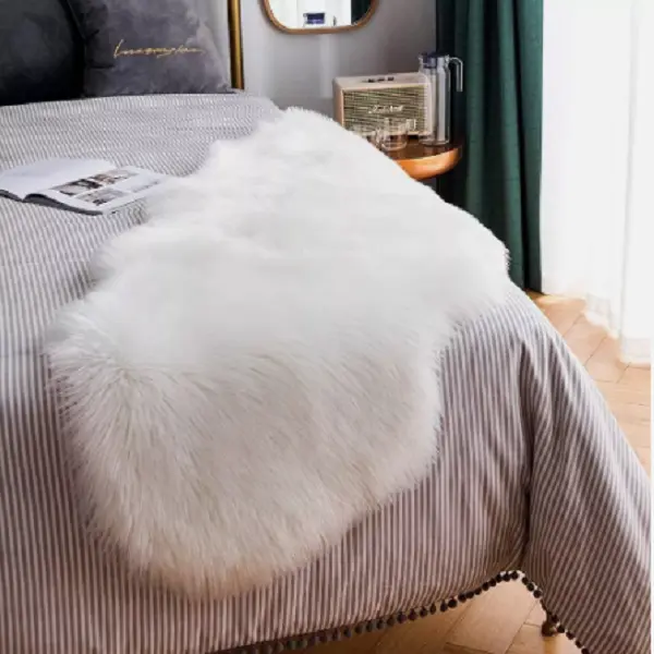 Carpet Non Slip Fluffy Shaggy Soft Rugs Sheepskin Rug Bedroom Mats Faux Fur UK 1