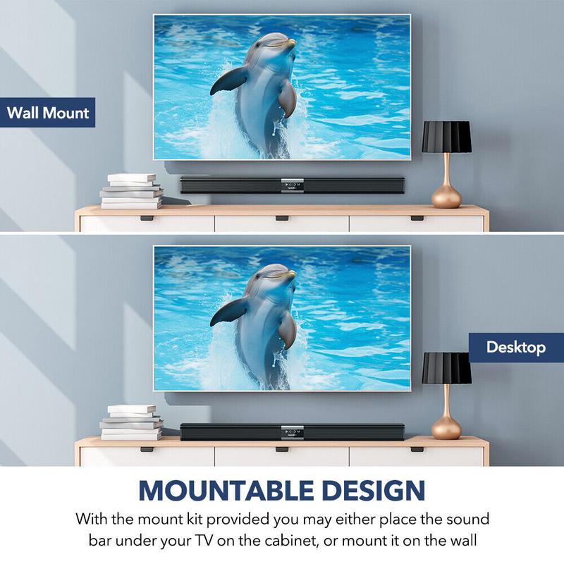 Wireless Bluetooth Sound Bar TV Soundbar Subwoofer Speaker Home Theater Gaming 7