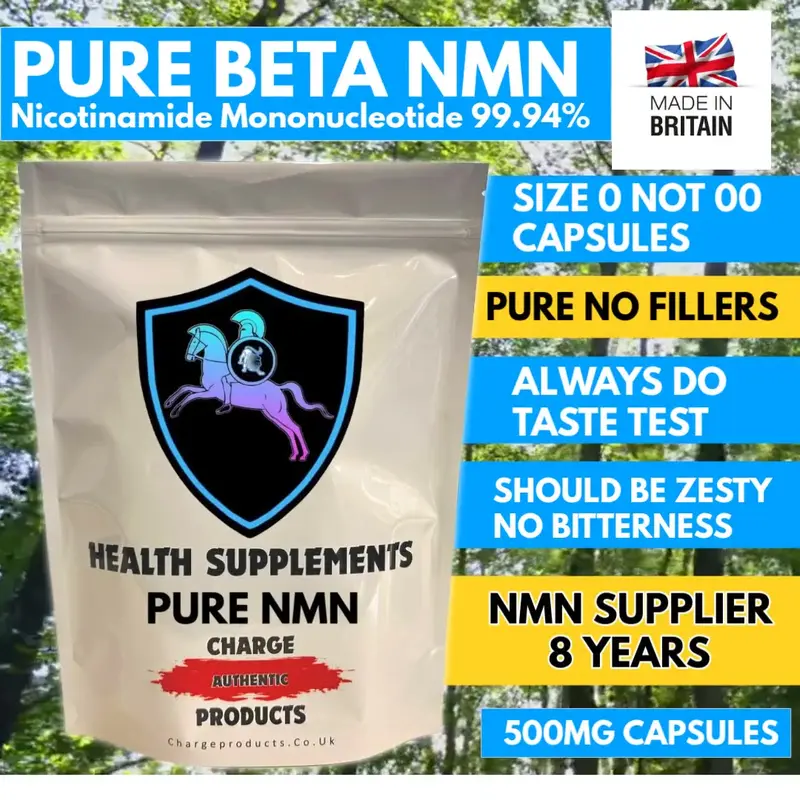 *PURE NMN NO FILLERS* 60 500mg Capsules. NAD Levels, Beauty Supplement Certified Beta NMN 99.94% High Strength Immunity Skin Health from Charge Products UK 5