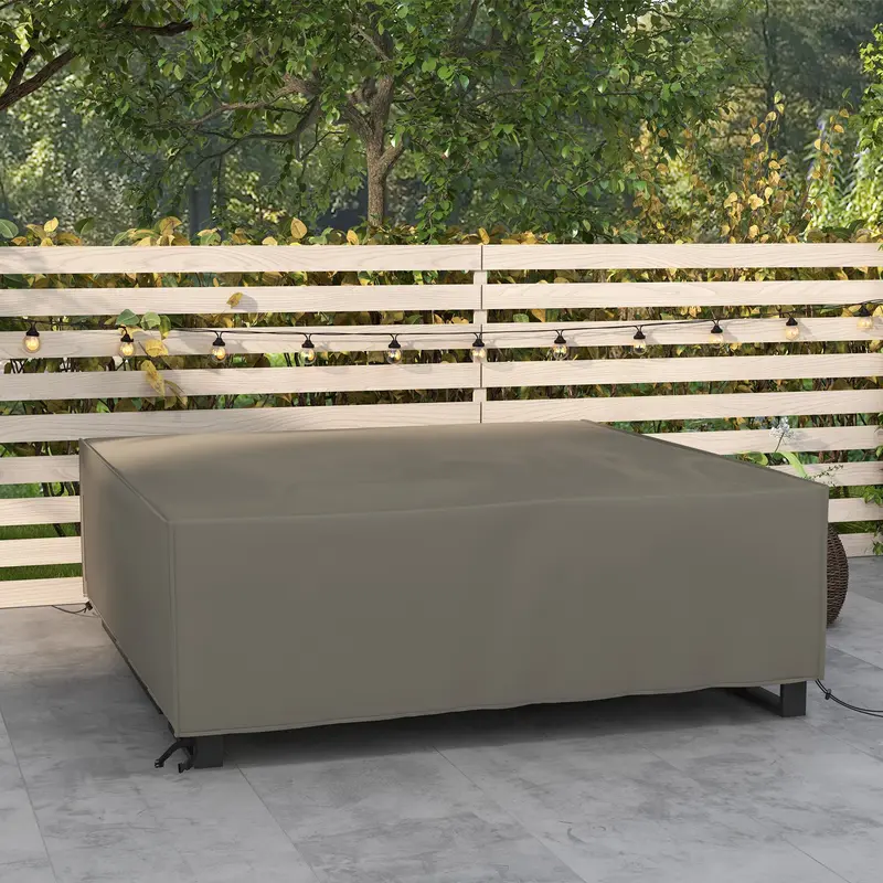 Outsunny Large Square Patio Garden Furniture Set Cover 600D Oxford Waterproof, 230 x 230 x 70cm, Grey 1