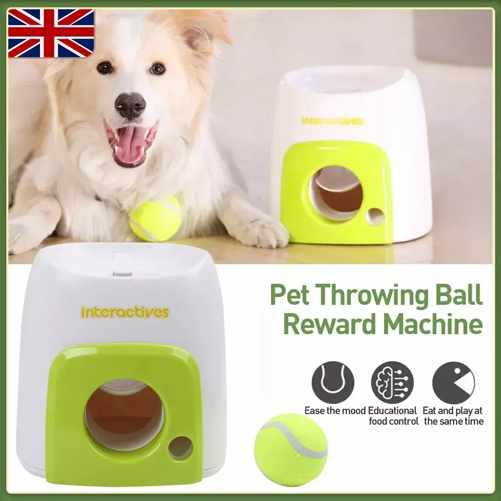 2025 Dog Automatic Ball Launcher Convenient Pet Ball Thrower Interactive Game UK