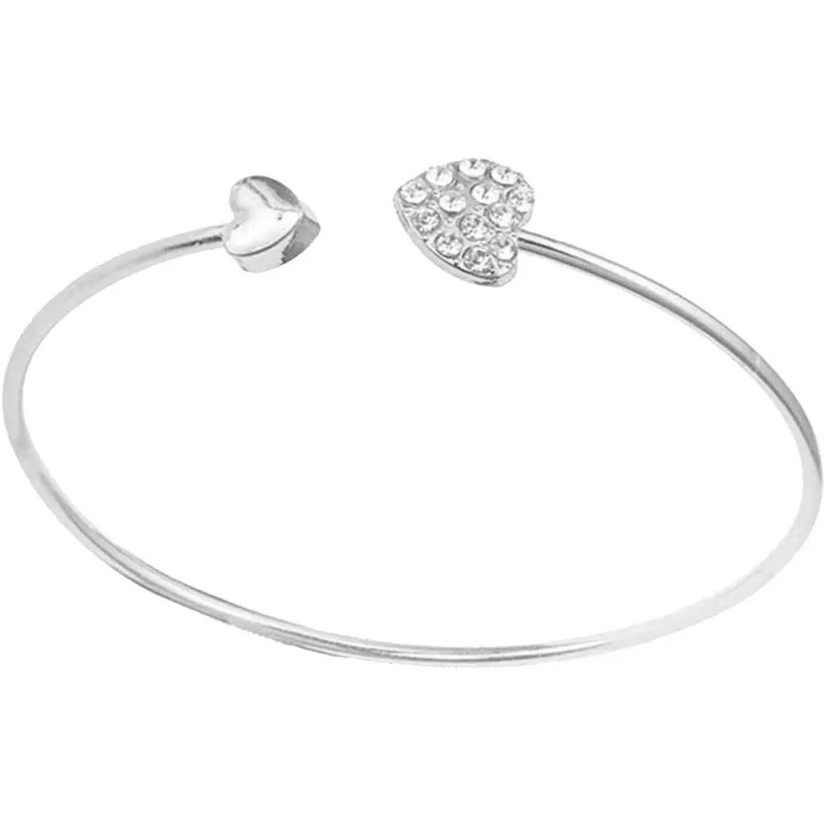 Korean Jewelry Full Of Diamond Bracelet Opening Gold Bracelet Double Heart Bracelet Female Party Jewelry