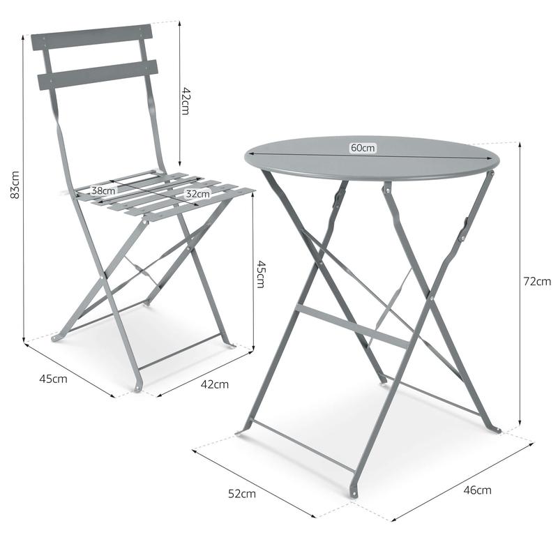 Garden Bistro Set Metal 3 Pieces - Manarola 8