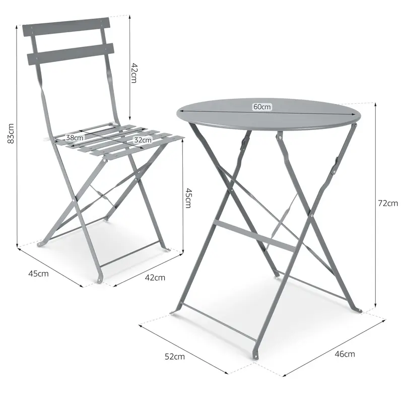 Garden Bistro Set Metal 3 Pieces - Manarola 8