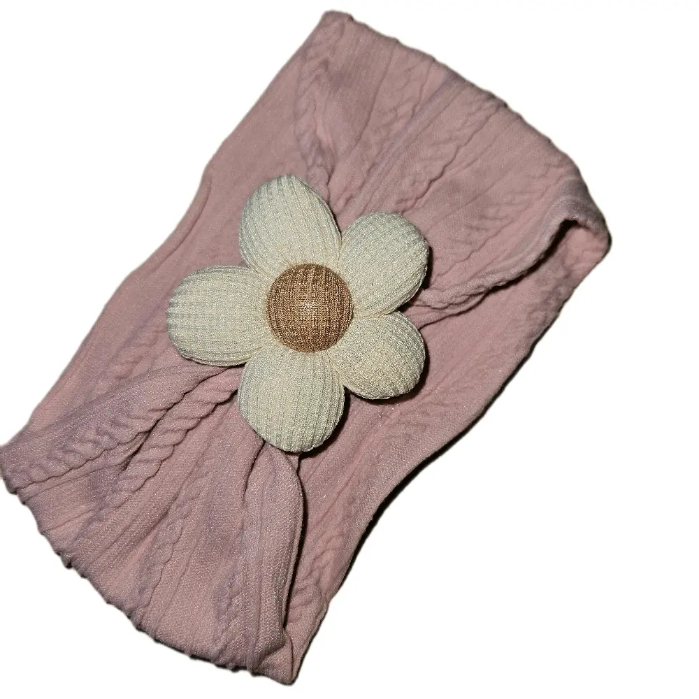 Nylon Flower Headband for Baby, Newborn, Infant, and Toddler
