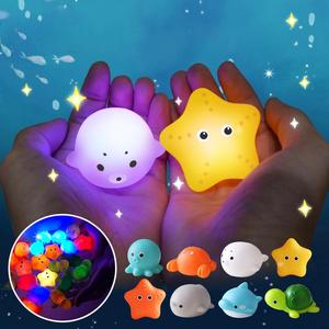 Cute Cartoon Animal Design Bath Toy, 4/8 Counts Glow in The Dark Bath Toy, Colorful Bathing Toy for Babies & Toddlers, Baby Bath Accessories